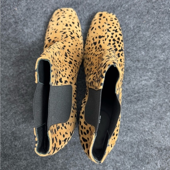 RAG & BONE “Aslen” Cheetah Print Suede Square Heel Ankle Boots - Picture 3 of 11